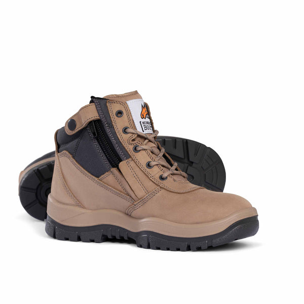 MONGREL - SAFETY SIZE ZIP BOOT STONE 261060