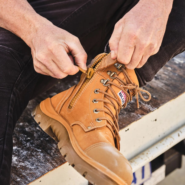 STEEL BLUE - ARGYLE ZIP SAFETY BOOT WHEAT