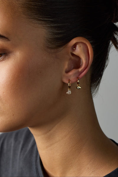 EVIL EYE DROP EARRING GOLD/SILVER