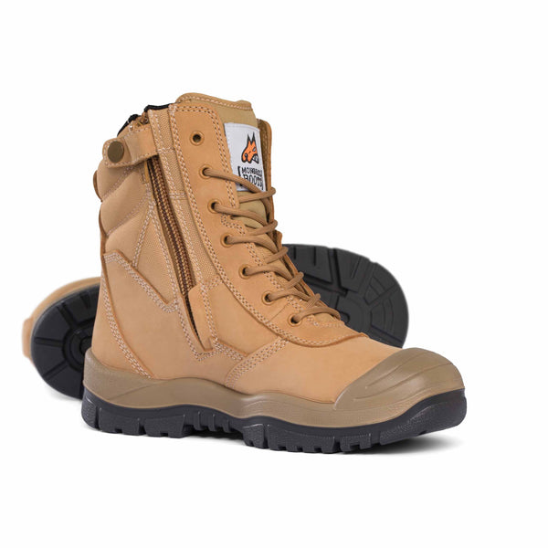 MONGREL - SAFETY SIDE ZIP HIGH LEG BOOT W/SCUFF WHEAT 451050