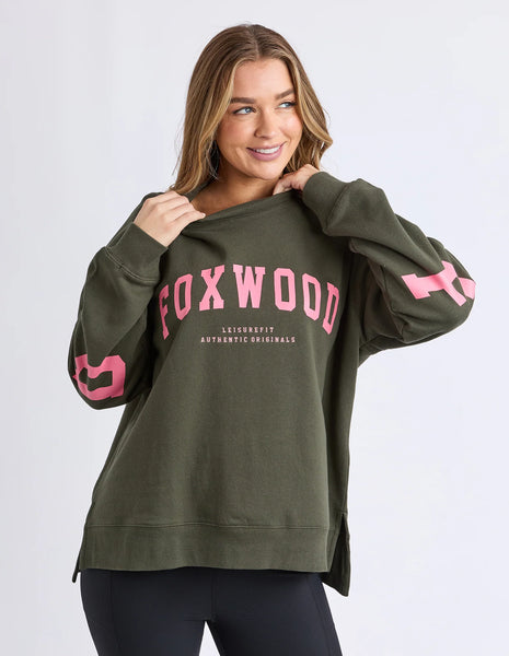 FOXWOOD - INTERVAL CREW DARK KHAKI/CORAL