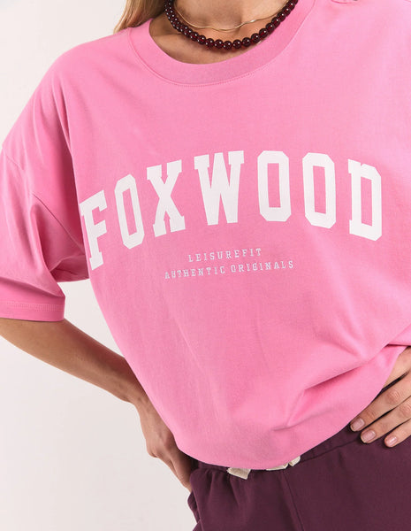FOXWOOD - INTERVAL TEE BUBBLE GUM PINK/WHITE