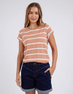 FOXWOOD - MANLY STRIPE TEE CLAY