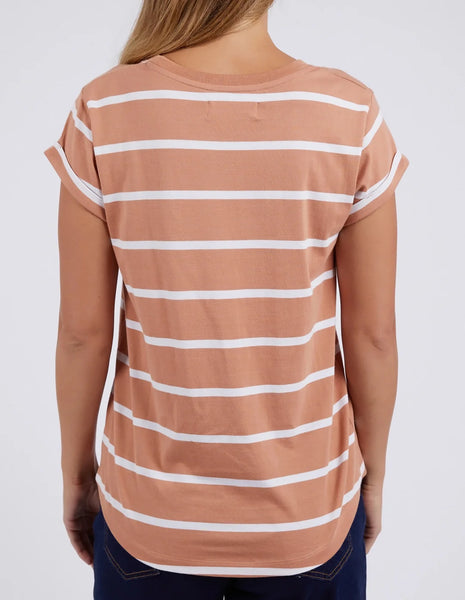 FOXWOOD - MANLY STRIPE TEE CLAY