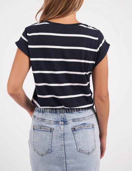 FOXWOOD - MANLY STRIPE TEE NAVY/WHITE STRIPE