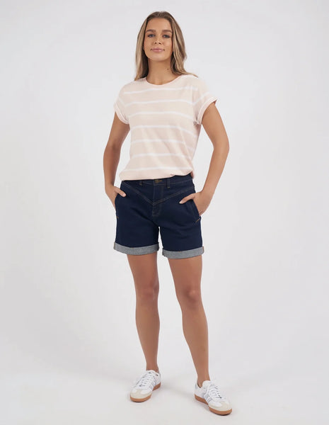 FOXWOOD - MANLY STRIPE TEE BARELY PINK