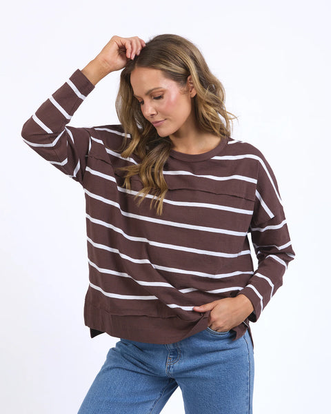 FOXWOOD - JAYNE STRIPE THROW ON TOP CHOCOLATE
