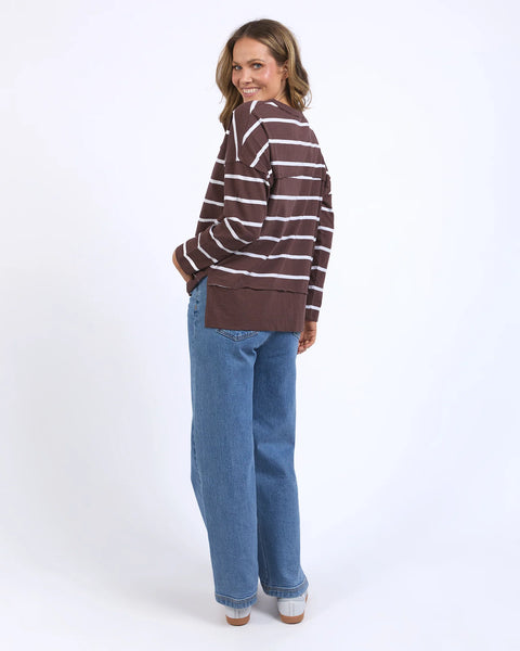 FOXWOOD - JAYNE STRIPE THROW ON TOP CHOCOLATE