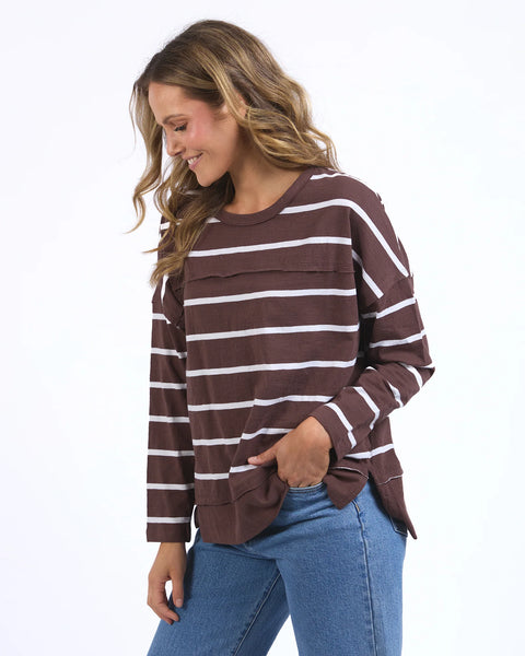 FOXWOOD - JAYNE STRIPE THROW ON TOP CHOCOLATE