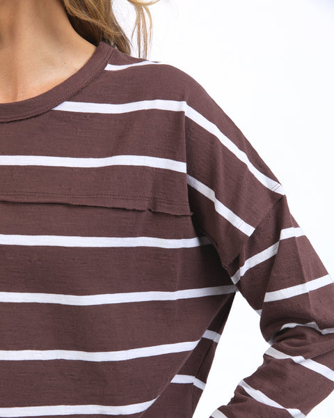 FOXWOOD - JAYNE STRIPE THROW ON TOP CHOCOLATE