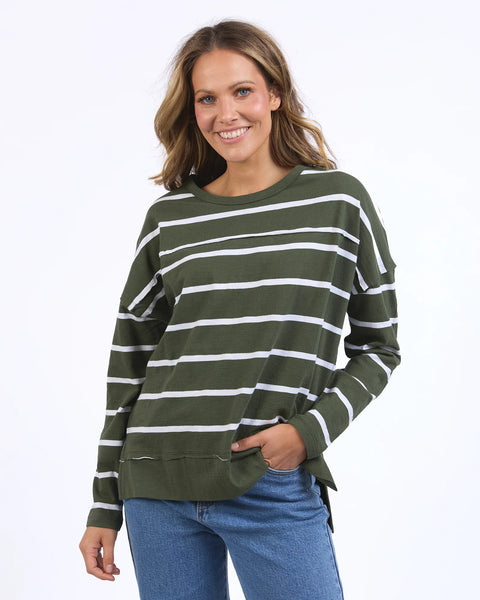 FOXWOOD - JAYNE STRIPE THROW ON TOP KHAKI