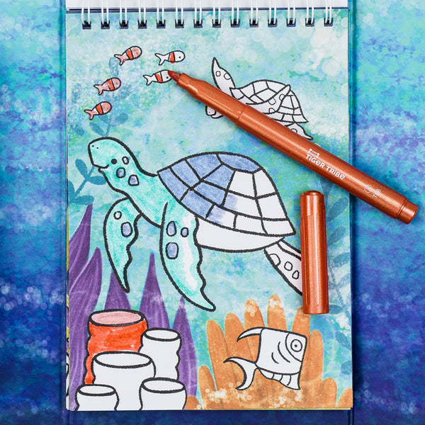 TIGER TRIBE - SHIMMER COLOURING SET SEA LIFE