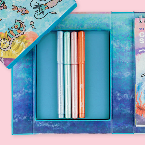 TIGER TRIBE - SHIMMER COLOURING SET SEA LIFE