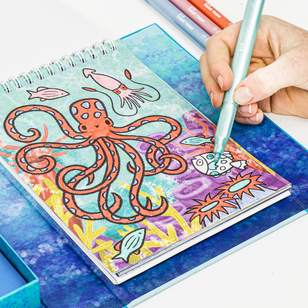 TIGER TRIBE - SHIMMER COLOURING SET SEA LIFE
