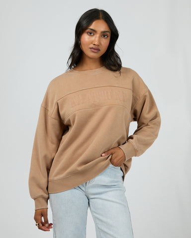 AAE - VITAL WASHED OVERSIZED CREW TAN