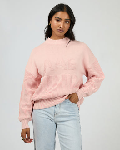 AAE - VITAL WASHED KNIT CREW PINK