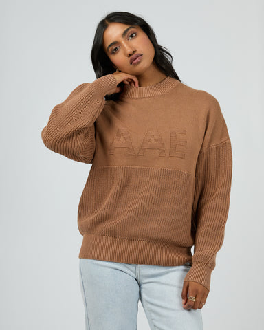 AAE - VITAL WASHED KNIW CREW TAN