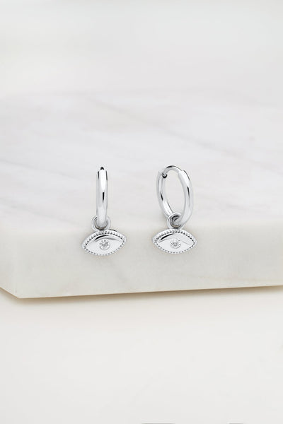 EVIL EYE DROP EARRING GOLD/SILVER