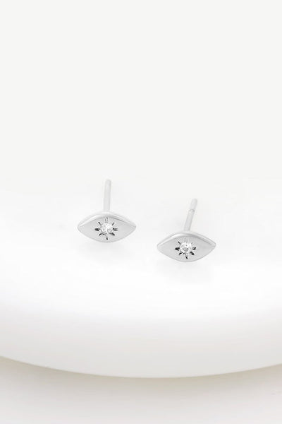 EVIL EYE STUD EARRING GOLD/SILVER