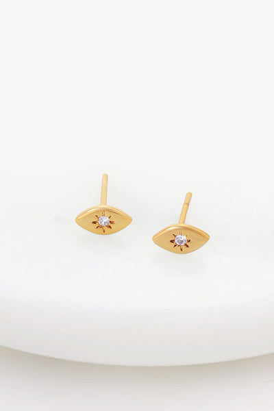 EVIL EYE STUD EARRING GOLD/SILVER