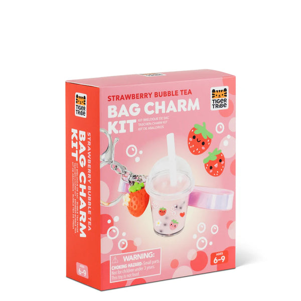 TIGER TRIBE - BAG CHARM KIT - STRAWBERRY BUBBLE TEA