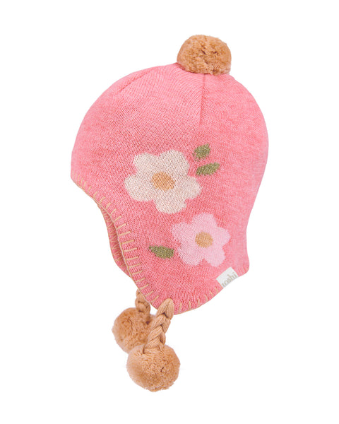 TOSHI - ORGANIC EARMUFF BEANIE ROSIE POSIE