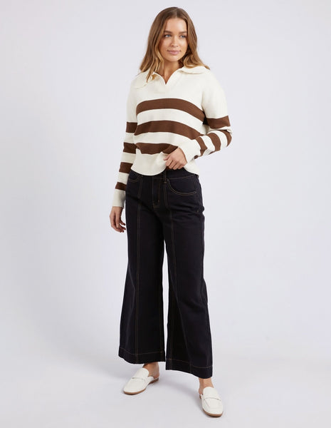 IMAGINE KNIT - CHOC & WHITE STRIPE