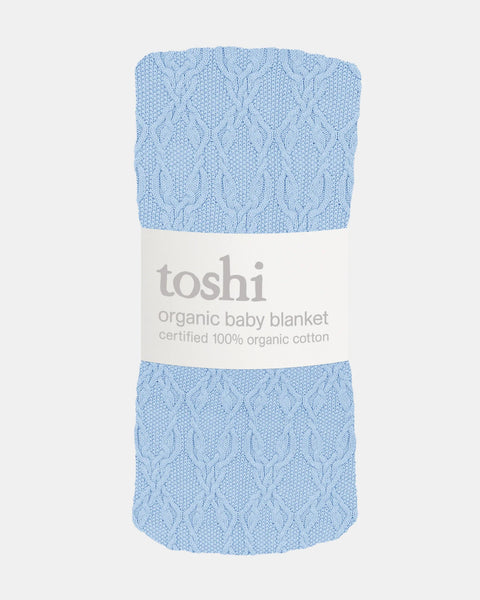 TOSHI - ORGANIC BLANKET BOWIE BLUEBELL
