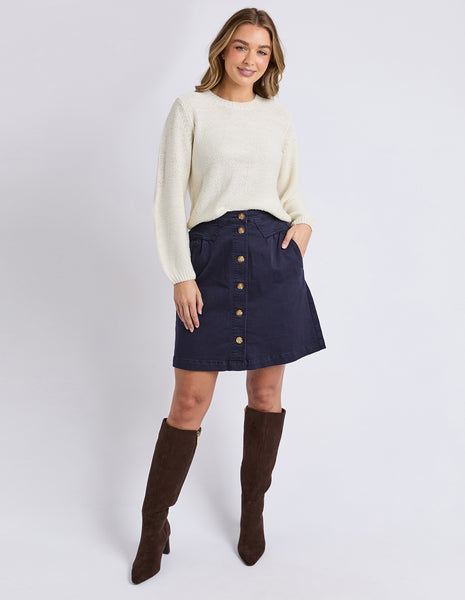 FOXWOOD - BLAIR LS KNIT VINTAGE WHITE