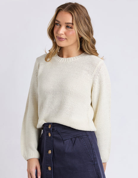FOXWOOD - BLAIR LS KNIT VINTAGE WHITE