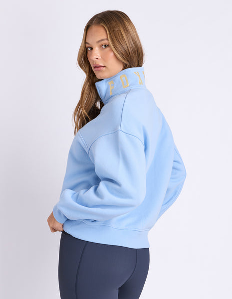 FOXWOOD - COLLEGE CONTRAST ZIP CREW BLUE/LEMON
