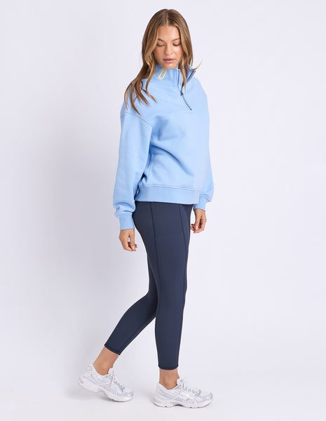 FOXWOOD - COLLEGE CONTRAST ZIP CREW BLUE/LEMON