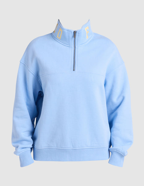 FOXWOOD - COLLEGE CONTRAST ZIP CREW BLUE/LEMON
