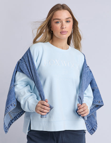 FOXWOOD - CORE OVERSIZE CREW ICE BLUE