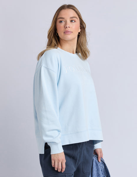 FOXWOOD - CORE OVERSIZE CREW ICE BLUE