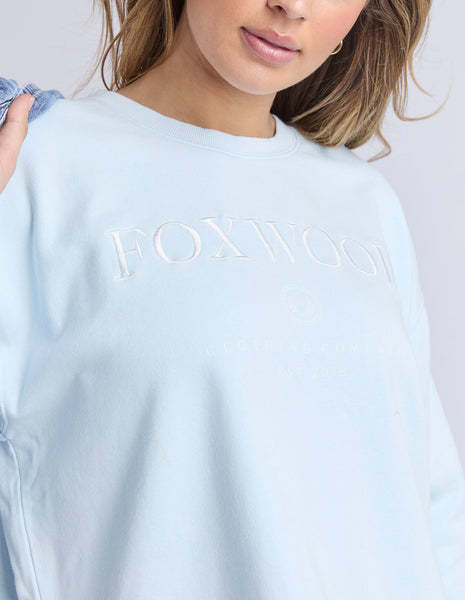 FOXWOOD - CORE OVERSIZE CREW ICE BLUE
