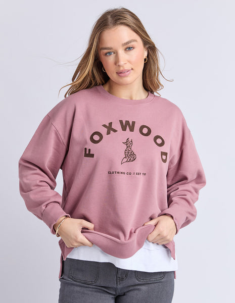 FOXWOOD - EFFORTLESS CONTRAST CREW DUSTY ROSE
