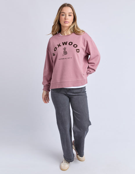 FOXWOOD - EFFORTLESS CONTRAST CREW DUSTY ROSE