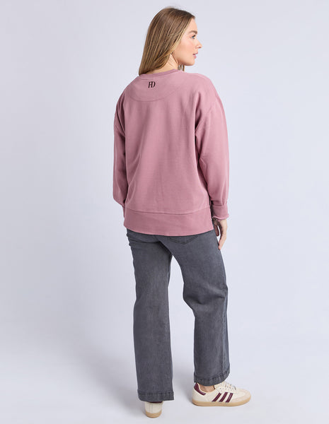 FOXWOOD - EFFORTLESS CONTRAST CREW DUSTY ROSE
