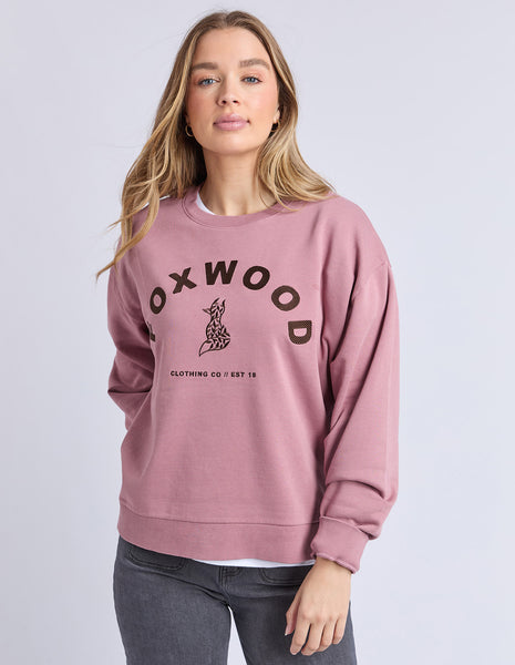 FOXWOOD - EFFORTLESS CONTRAST CREW DUSTY ROSE