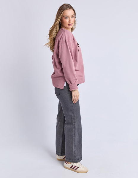 FOXWOOD - EFFORTLESS CONTRAST CREW DUSTY ROSE