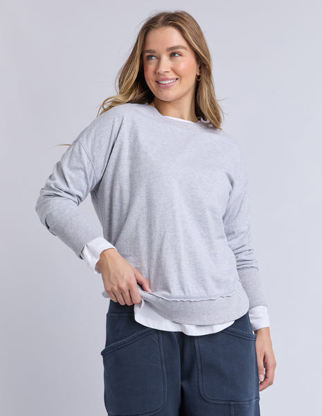 FOXWOOD - FARRAH LONG SLEEVE TEE GREY MARLE
