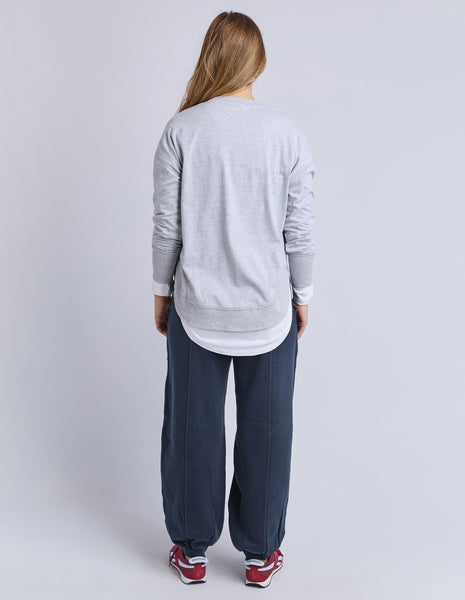FOXWOOD - FARRAH LONG SLEEVE TEE GREY MARLE