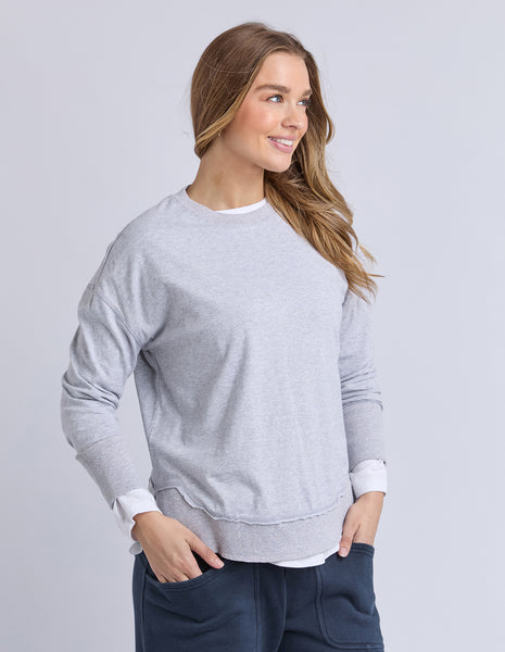 FOXWOOD - FARRAH LONG SLEEVE TEE GREY MARLE