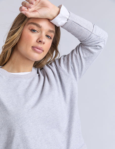 FOXWOOD - FARRAH LONG SLEEVE TEE GREY MARLE