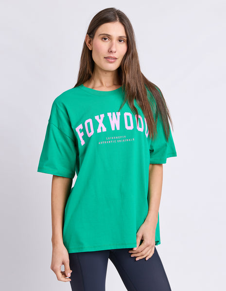 FOXWOOD - INTERVAL TEE BRIGHT GREEN/PINK