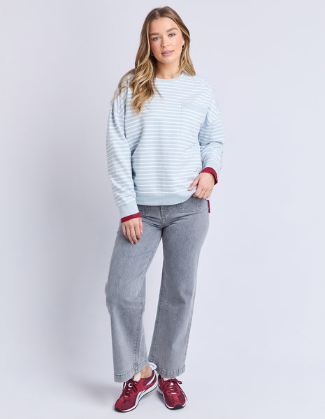 FOXWOOD - ORIGINAL STRIPE CREW ICE BLUE