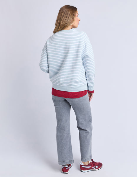 FOXWOOD - ORIGINAL STRIPE CREW ICE BLUE