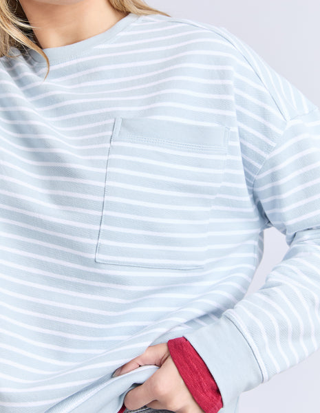 FOXWOOD - ORIGINAL STRIPE CREW ICE BLUE