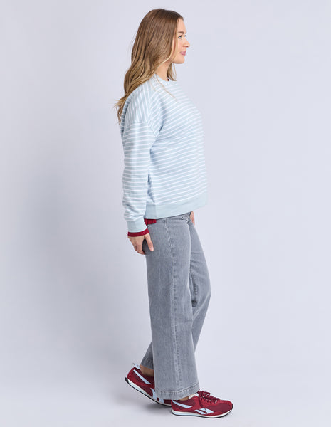 FOXWOOD - ORIGINAL STRIPE CREW ICE BLUE